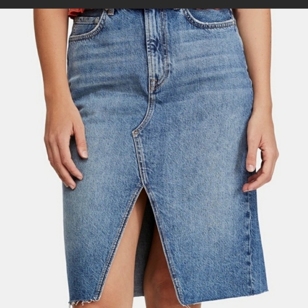 Free people midi jeans skirt